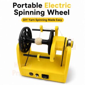 Portable Electric Wool Spinning Wheel Mini DIY Yarn Spinner Type-C Powered with Adjustable Speed Control