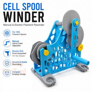 Desktop Cell Spool Winder for 3D Printer Filament Manual Electric 1KG Reel Rewinding Machine
