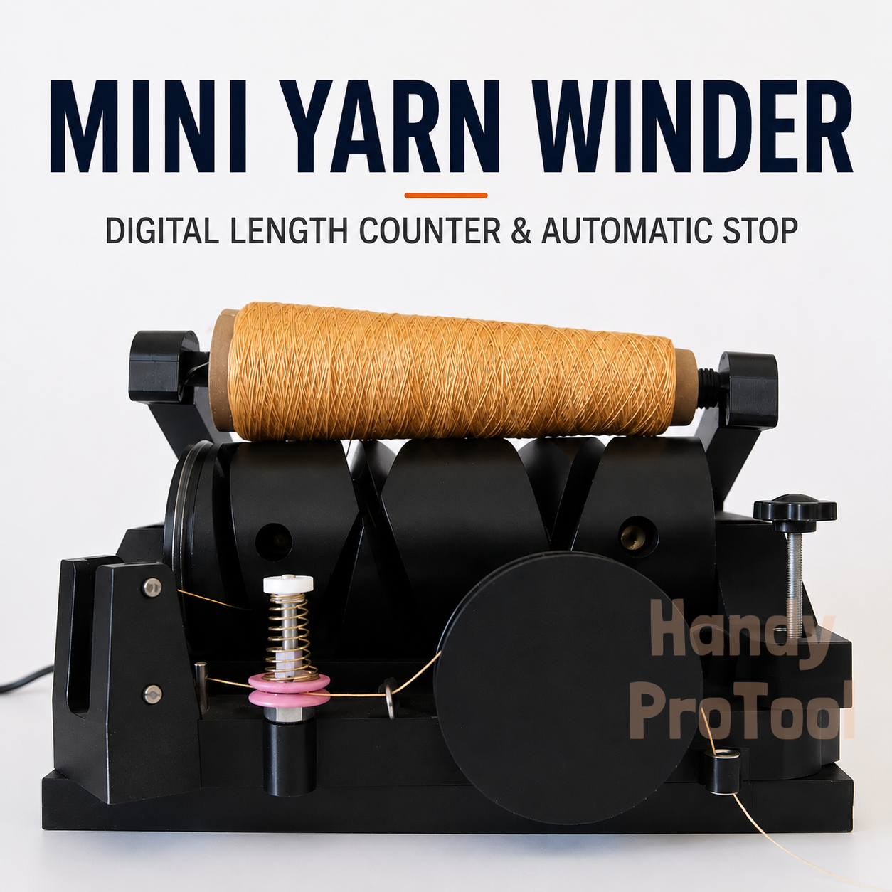 Mini Yarn Winder Digital Length Counter Automatic Stop Adjustable Speed Household Cone Winding Machine